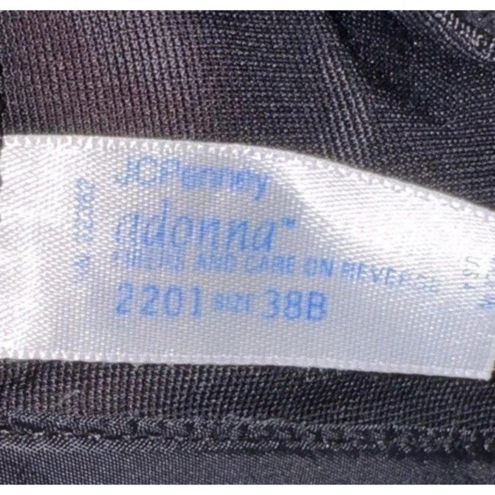 VTG Adonna JCPenney Sz 38B 2201 Bra Underwire Lined‎ Black Lace Women